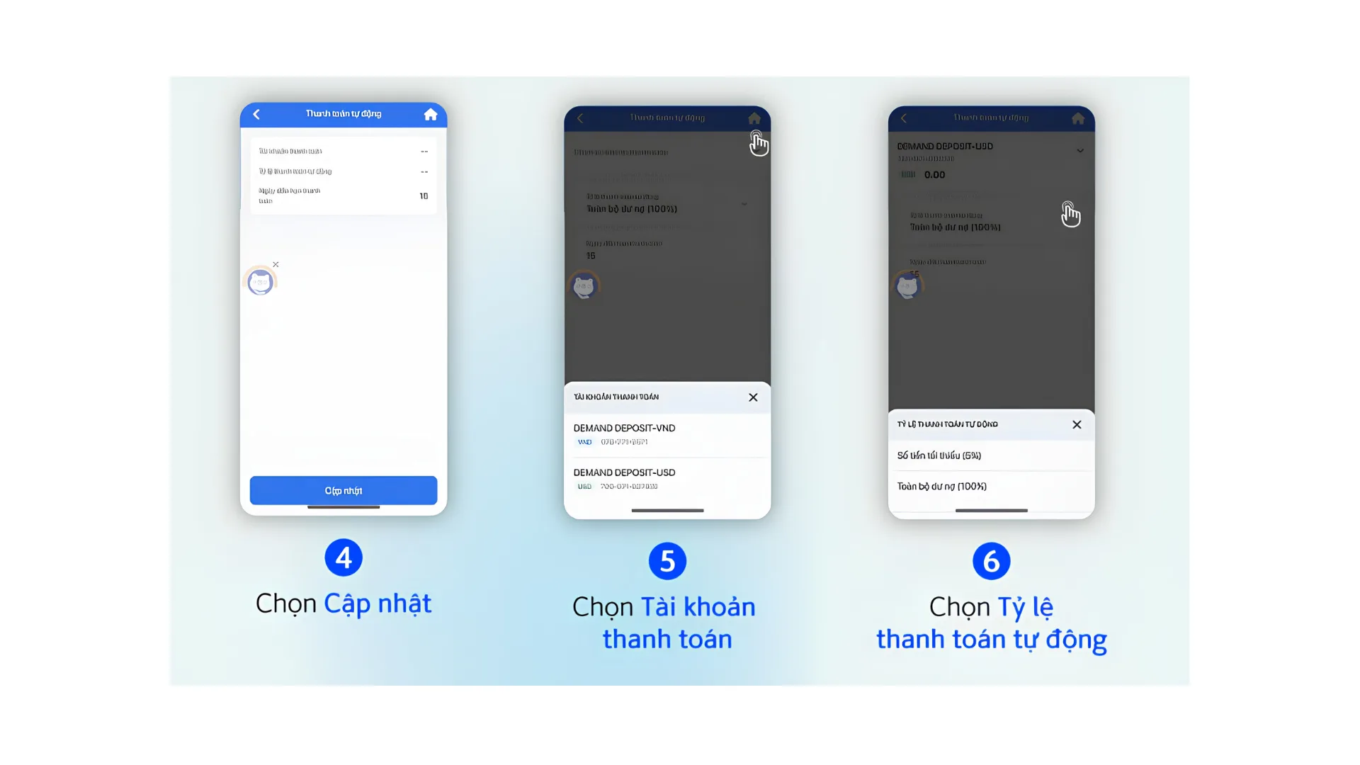 Đăng ký trích nợ tự động thẻ tín dụng Shinhan Bank trên ứng dụng SOL (bước 2)