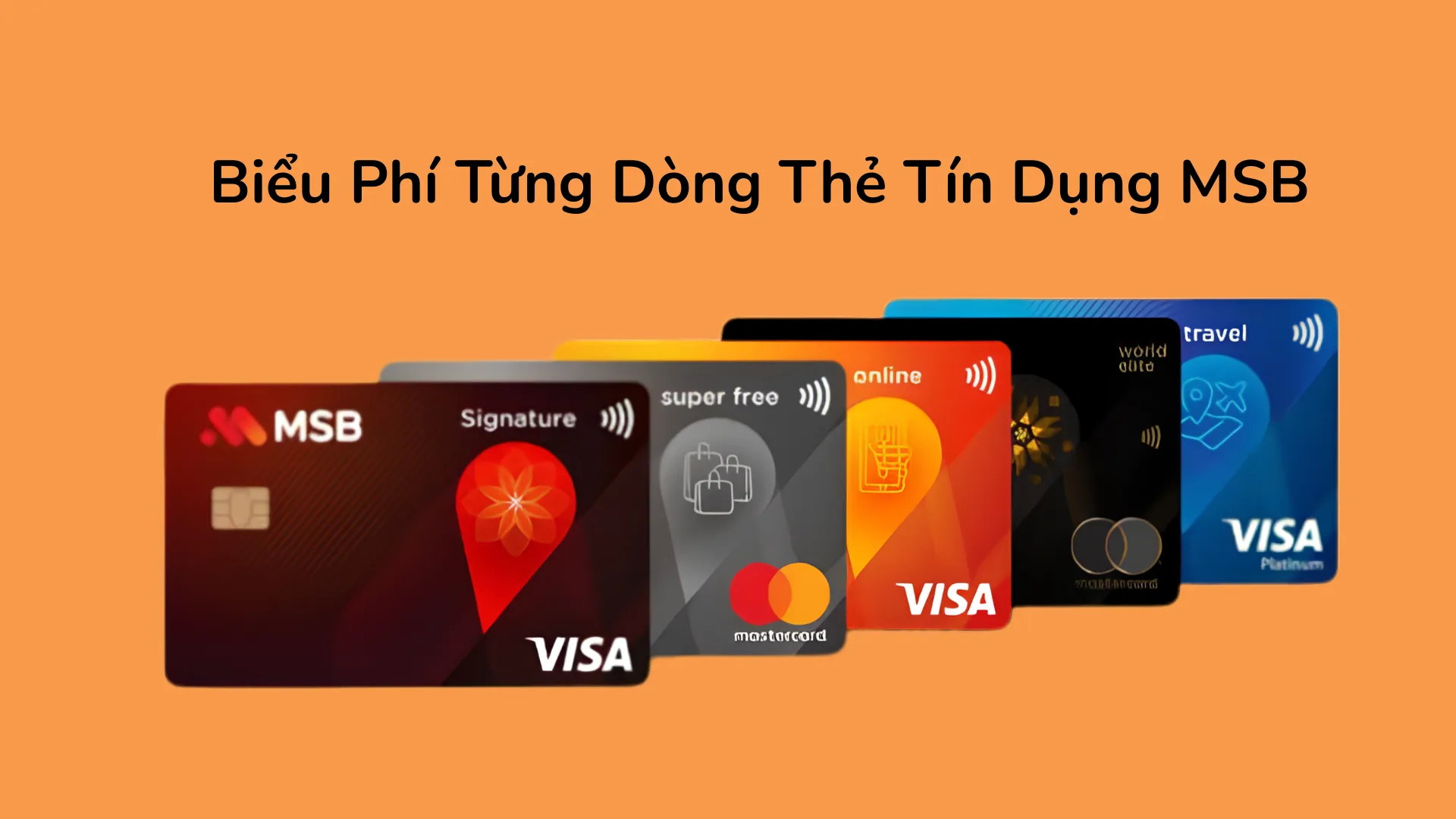 Mức phí đổi hạng và phát hành thẻ vật lý chi tiết cho dòng thẻ Mastercard World Elite và Visa Signature của MSB.