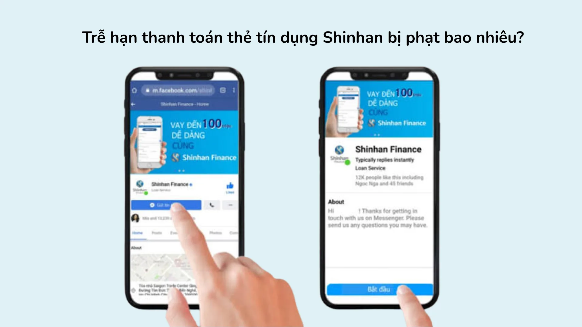 Mức phí phạt trả chậm và lãi suất khi trễ hạn thanh toán thẻ tín dụng Shinhan Bank và Shinhan Finance.