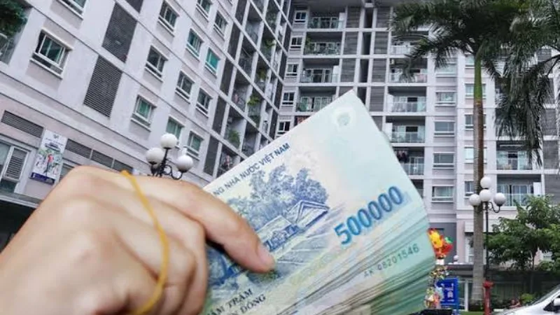 Tiền mặt trước khu chung cư