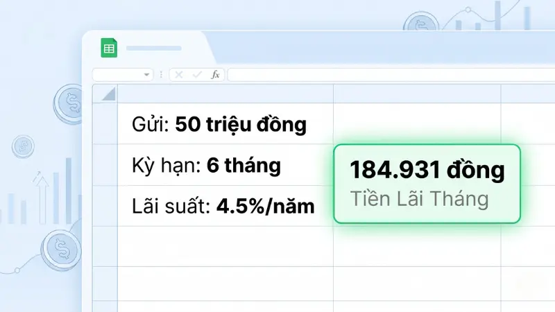 Nắm vững công thức tính toán tiền lãi giúp bạn chủ động đo lường nguồn thu nhập thụ động sinh ra mỗi tháng.