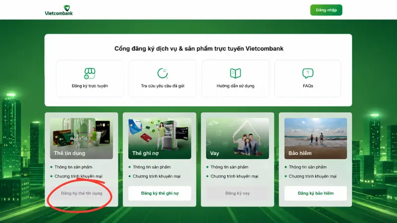 Đăng ký mở thẻ tín dụng online trên website giúp người dùng chủ động lựa chọn dòng thẻ và tối ưu thời gian.