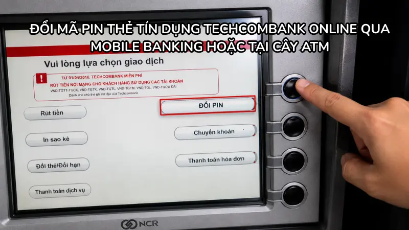 Người dùng tiến hành thay đổi mật khẩu trực tuyến dễ dàng và bảo mật thông qua ứng dụng Techcombank Mobile.