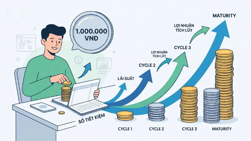 Gửi tiết kiệm góp hàng tháng giúp bạn dễ dàng xây dựng thói quen tài chính bền vững từ số vốn khởi điểm rất thấp.