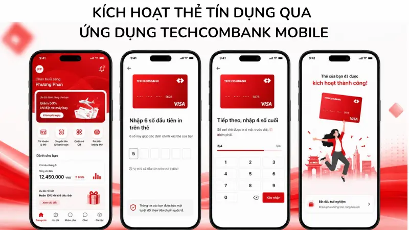 Kích hoạt trực tuyến qua ứng dụng Techcombank Mobile là giải pháp quản lý tài chính nhanh gọn và hoàn toàn miễn phí.