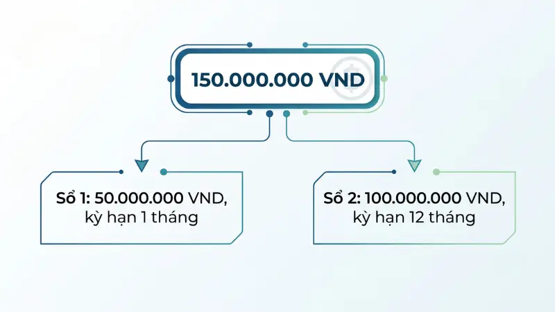 Phân bổ nguồn vốn vào nhiều sổ tiết kiệm khác nhau giúp bảo vệ dòng tiền không bị mất lãi suất.