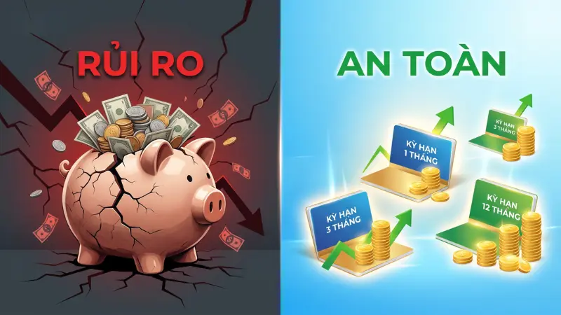 Phân bổ linh hoạt nguồn vốn vào các cuốn sổ tiết kiệm độc lập giúp bạn dễ dàng kiểm soát rủi ro thanh khoản trong mọi tình huống.
