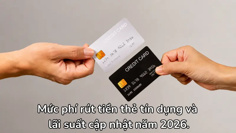 Khi rút tiền thẻ tín dụng, bạn sẽ phải chịu mức phí từ 1% đến 4% và mức lãi suất cao có thể lên đến 40%/năm ngay lập tức.