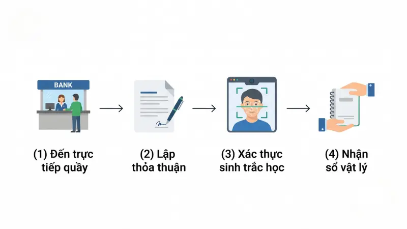 Tuân thủ 4 bước quy trình mở sổ tiết kiệm chung tại ngân hàng giúp đảm bảo an toàn tuyệt đối cho nguồn vốn.