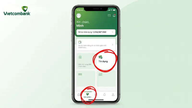 Đăng ký trực tuyến qua app VCB DigiBank giúp hệ thống tự động xử lý và tiến hành cấp hạn mức ngay lập tức.