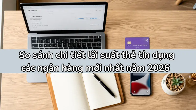 So sánh biểu phí thường niên và mức lãi suất thẻ tín dụng của các ngân hàng năm 2026 để tối ưu chi phí.