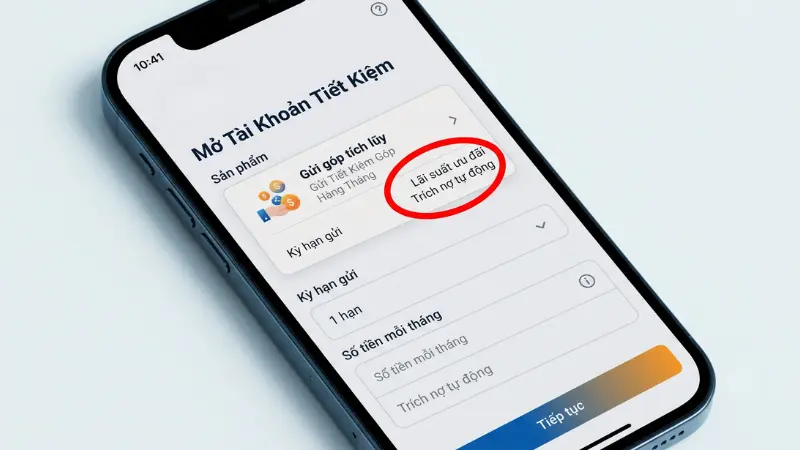 Mở quỹ gửi góp trực tiếp trên ứng dụng ngân hàng số luôn được hưởng mức lãi suất cao hơn so với giao dịch tại quầy.