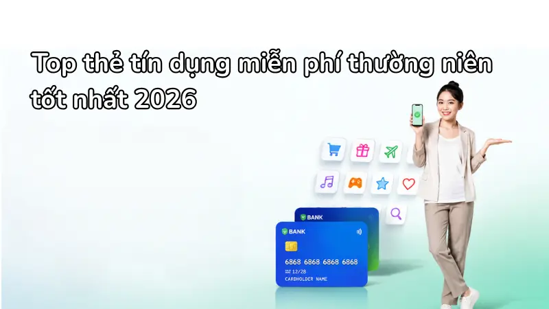 Top các dòng thẻ không thu phí thường niên nổi bật nhất trên thị trường