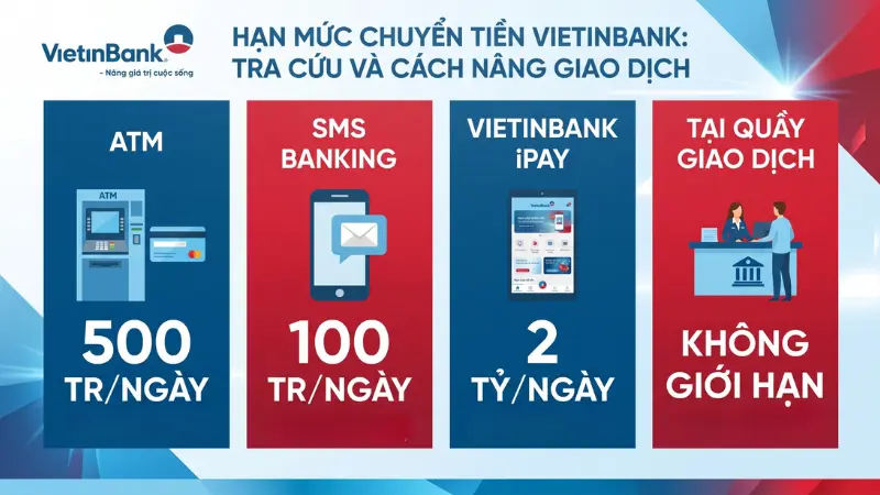 Ứng dụng VietinBank iPay hỗ trợ hạn mức giao dịch lớn nhất lên tới 2 tỷ đồng/ngày đối với hình thức xác thực bằng RSA/Token.