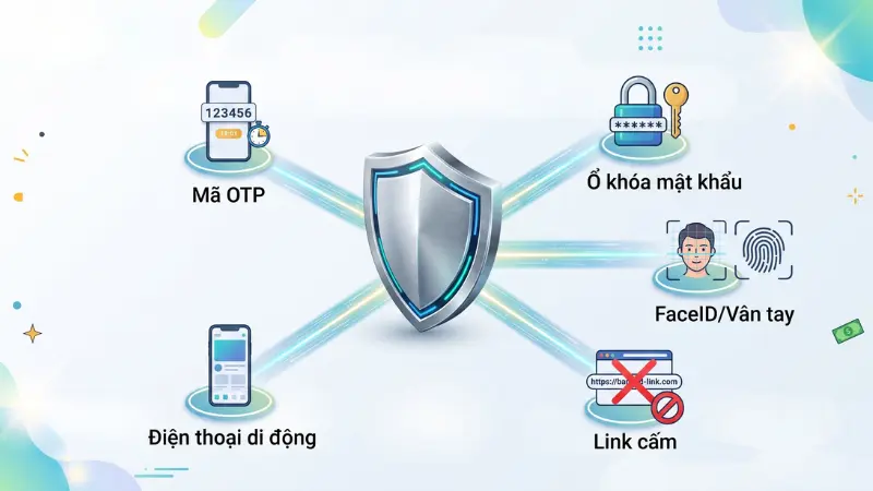 Chủ động bảo vệ mã OTP và xác thực sinh trắc học là chốt chặn an toàn nhất chống lại các rủi ro lừa đảo.