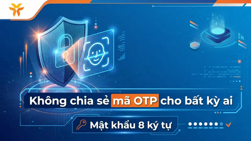 Cảnh báo bảo mật và an toàn mã OTP VIB.