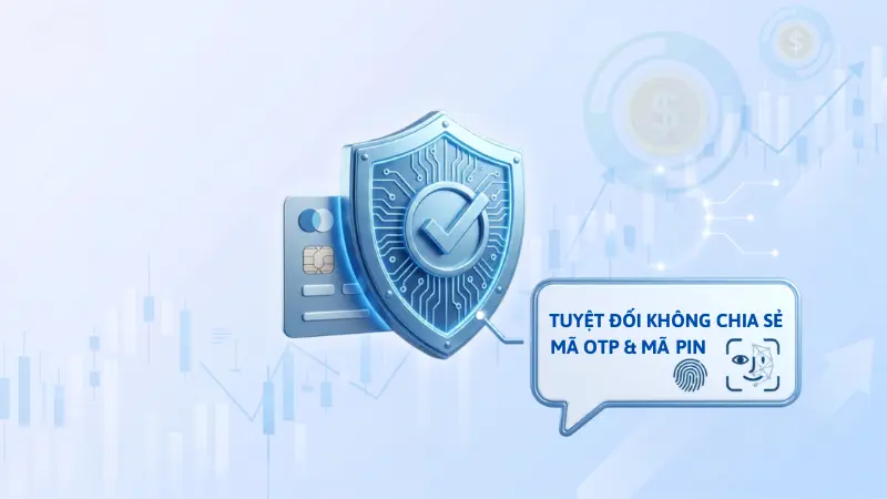 Tuyệt đối giữ bí mật mã OTP và chủ động cài đặt xác thực sinh trắc học để bảo vệ tài sản của bạn.