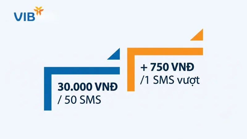 Biểu phí SMS Banking VIB mới nhất 30.000 VNĐ/tháng