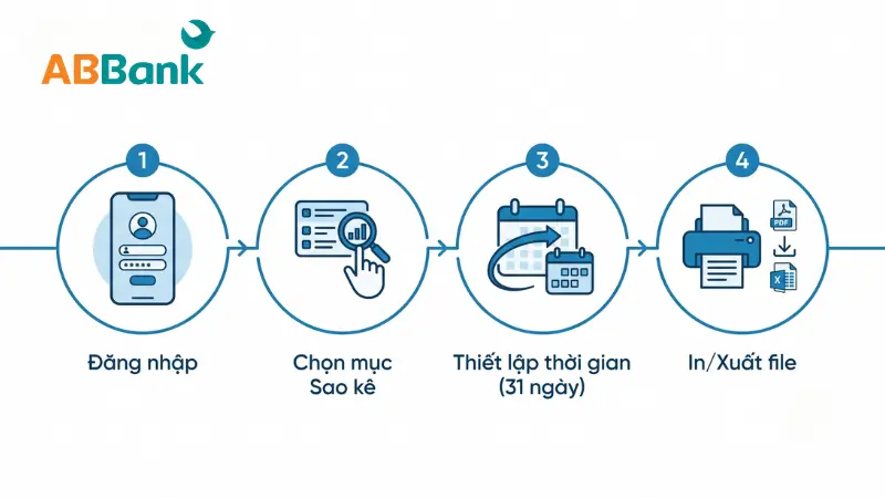 4 bước in sao kê tài khoản ABBank qua eBanking.