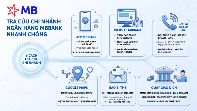 Tổng hợp các cách tra cứu chi nhánh MBBank.