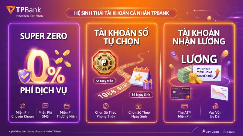 3 gói tài khoản thanh toán cá nhân tại TPBank