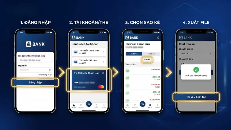 Tiện ích sao kê online qua App Mobile/Internet Banking giúp người dùng tra cứu lịch sử giao dịch dễ dàng, hoàn toàn miễn phí.
