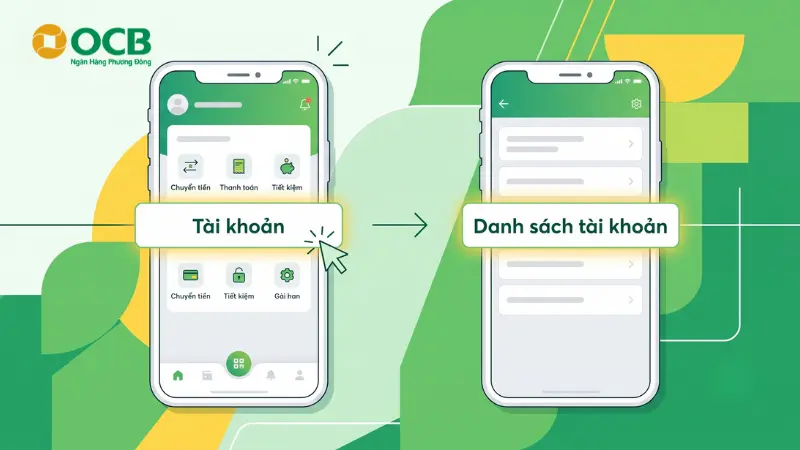 Các bước tra cứu số tài khoản qua ứng dụng OCB OMNI.