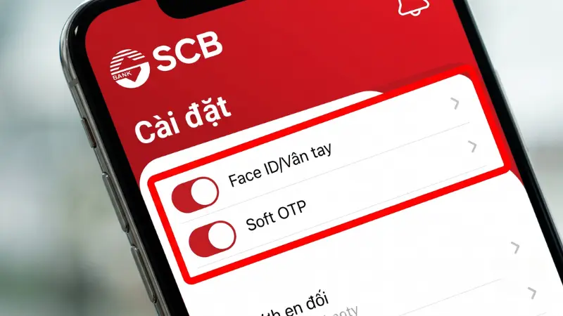 Cách bật Face ID và Soft OTP trên app SCB