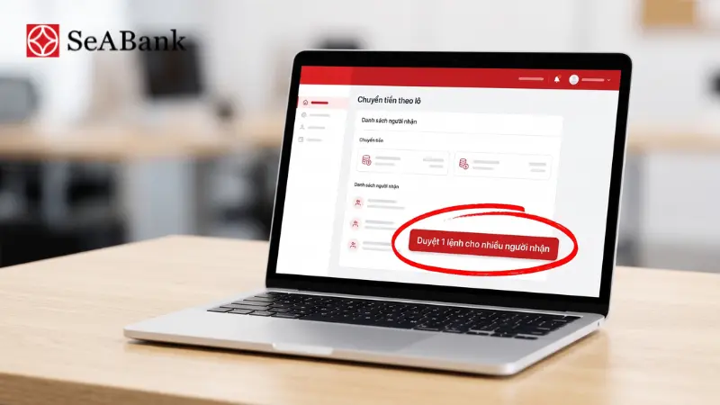 Tính năng chuyển tiền theo lô Ebank SeANet.