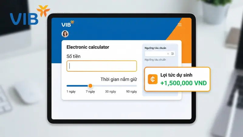 Công cụ tính lợi tức dự sinh siêu tài khoản VIB