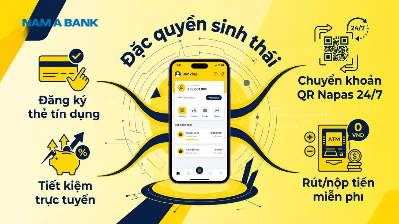 Đặc quyền chuyển khoản QR Napas, gửi tiết kiệm và mở thẻ tín dụng.