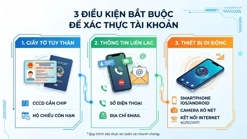 Hồ sơ tạo tài khoản ngân hàng online Vietcombank yêu cầu chuẩn bị đầy đủ giấy tờ bản gốc và thiết bị di động có kết nối internet.