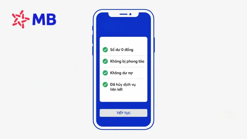 Điều kiện tất toán dư nợ và hủy tài khoản MB Bank