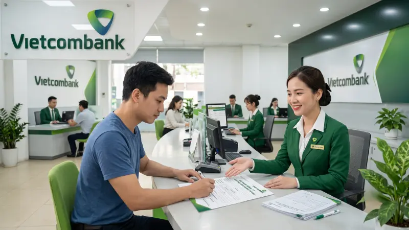 Việc hoàn thiện thủ tục trực tiếp tại quầy sẽ đảm bảo độ chính xác tuyệt đối nhờ sự hỗ trợ tận tình của đội ngũ giao dịch viên.