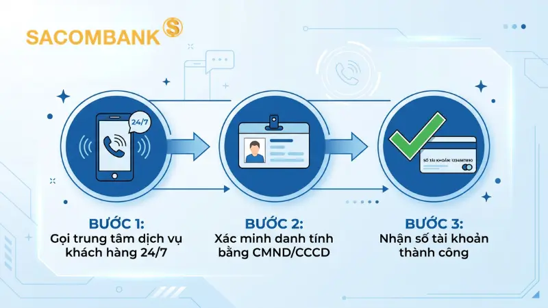 Khách hàng bắt buộc phải dùng số điện thoại đã đăng ký và chuẩn bị sẵn CMND/CCCD để tổng đài viên xác minh trước khi đọc lại số tài khoản.
