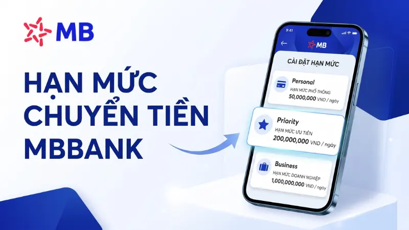 5 gói dịch vụ trên App MBBank và giới hạn giao dịch.