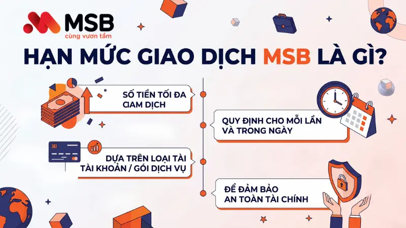 Các loại hạn mức giao dịch MSB trên Internet Banking.