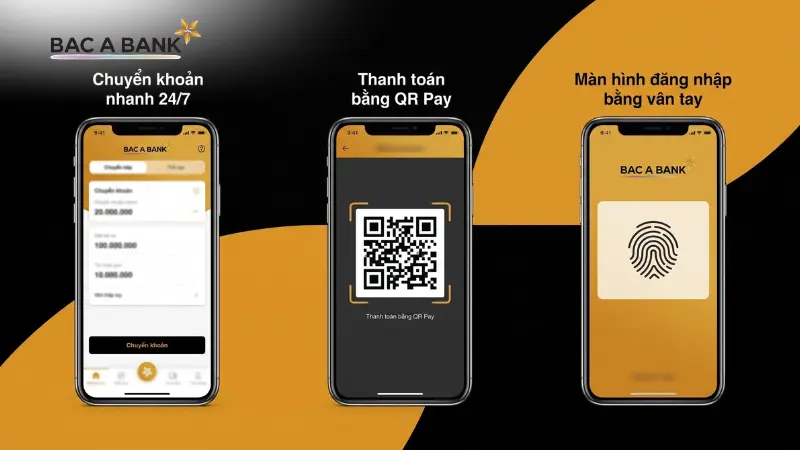 Tiện ích QR Pay và vân tay Bắc Á Bank