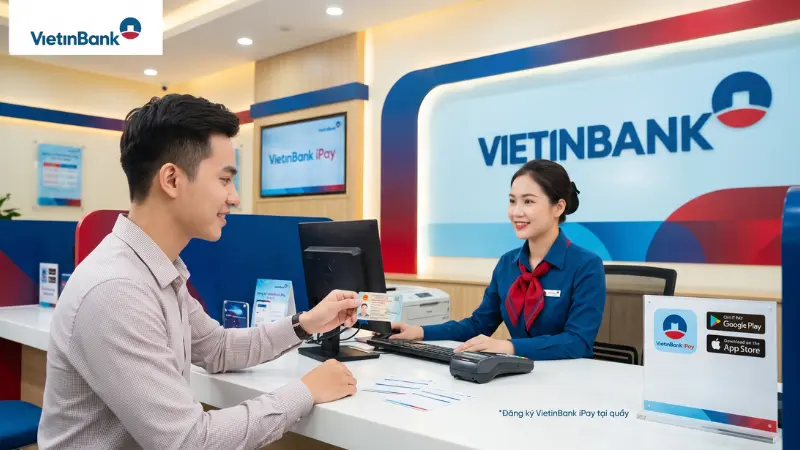 Bạn bắt buộc phải đến phòng giao dịch VietinBank để thực hiện định danh cá nhân khi đăng ký dịch vụ lần đầu.