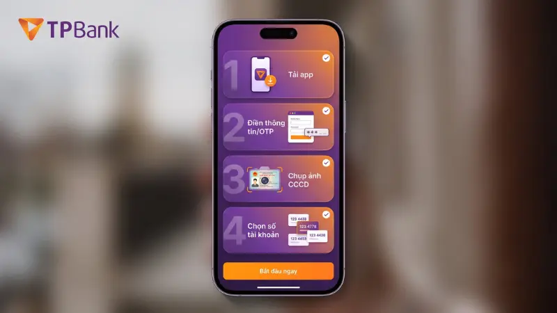 4 bước mở tài khoản trên ứng dụng TPBank Mobile