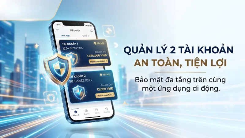Khởi tạo tài khoản thứ hai diễn ra hoàn toàn trực tuyến nhờ ứng dụng Mobile Banking cùng công nghệ định danh eKYC hiện đại.