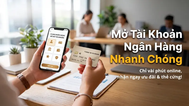 Đăng ký trực tiếp tại ngân hàng yêu cầu người dùng xuất trình giấy tờ tùy thân bản gốc và hoàn thiện biểu mẫu cung cấp thông tin.