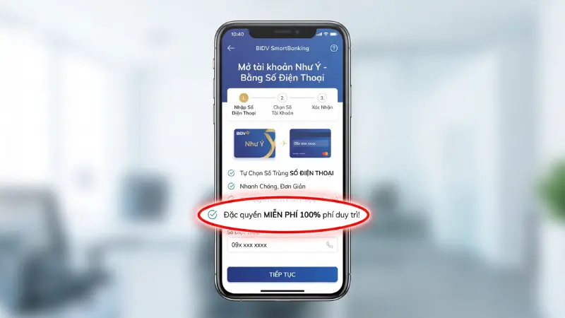 Đăng ký tài khoản Như Ý trực tiếp trên ứng dụng SmartBanking là cách đơn giản nhất để loại bỏ hoàn toàn phí quản lý hàng tháng.