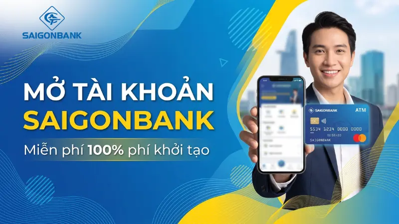 4 bước đăng ký mở tài khoản qua eKYC trên SAIGONBANK Smart Banking.