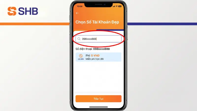 Chọn tài khoản số đẹp SHB trùng số điện thoại miễn phí.