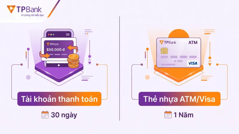 So sánh phí duy trì tài khoản hàng tháng và phí thường niên thẻ TPBank.