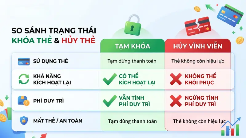 Tùy thuộc vào nhu cầu giao dịch và khả năng chi trả phí duy trì, bạn có thể cân nhắc việc tạm khóa hoặc hủy tài khoản vĩnh viễn.