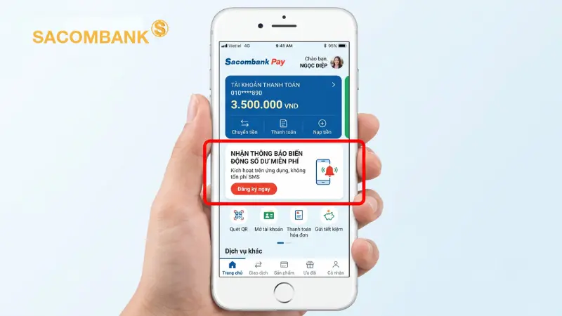 Khách hàng duy trì số dư bình quân tối thiểu 1 triệu đồng sẽ được miễn hoàn toàn khoản thu 20.000 đồng phí dịch vụ hàng tháng.