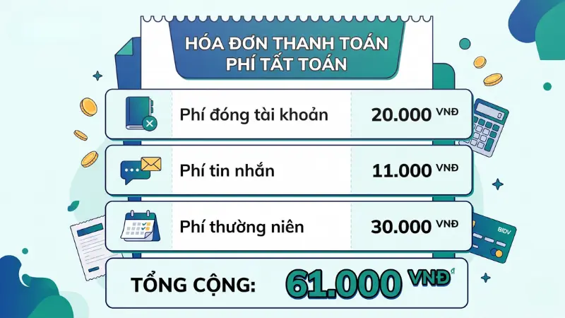 Bên cạnh phí đóng tài khoản, khách hàng có thể phải nộp thêm các khoản phí dịch vụ duy trì chưa thanh toán.