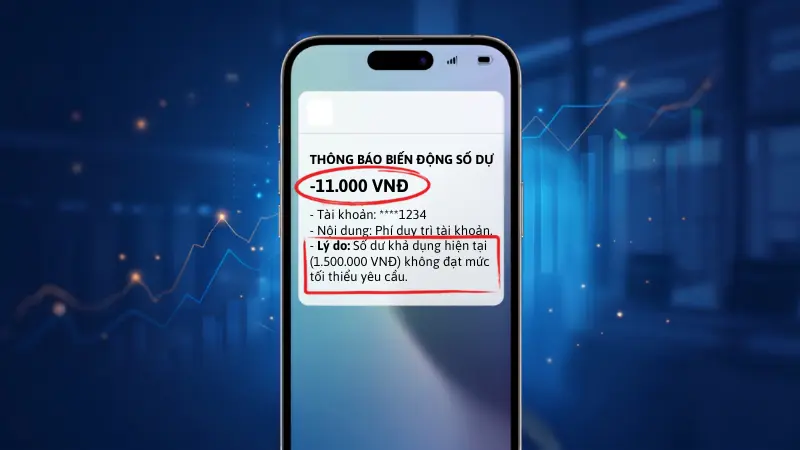 Phí quản lý tài khoản sẽ bị tự động hạch toán nếu số dư khả dụng của bạn thấp hơn hạn mức quy định của ngân hàng